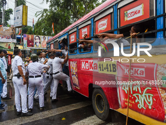 Clashes are being seen between students and police during a protest demonstration against the rape and murder of a second-year doctor at RG...