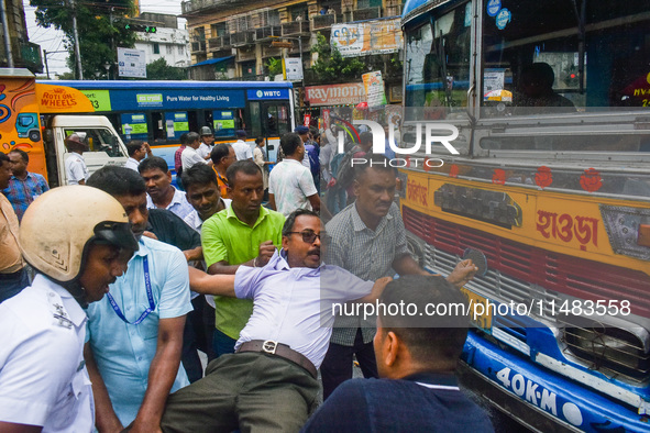 Clashes are being seen between students and police during a protest demonstration against the rape and murder of a second-year doctor at RG...