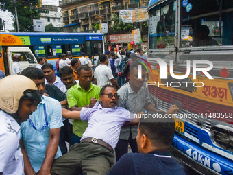 Clashes are being seen between students and police during a protest demonstration against the rape and murder of a second-year doctor at RG...