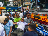 Clashes are being seen between students and police during a protest demonstration against the rape and murder of a second-year doctor at RG...