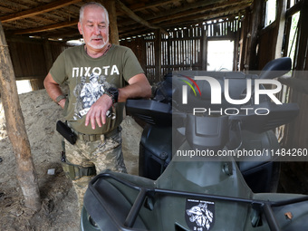 Officer Oleksii of the Motorised Rifle Battalion of the 93rd Kholodnyi Yar Separate Mechanized Brigade of the Ukrainian Armed Forces is at t...