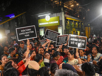 Police are clashing with the Women's Cell of the Bharatiya Janata Party (BJP) during a protest demonstration in Kolkata, India, on August 16...