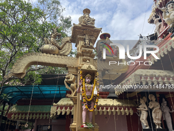 Pazhanchira Devi Temple is celebrating the Vishu Festival in Thiruvananthapuram (Trivandrum), Kerala, India, on April 14, 2024. Sree Pazhanc...