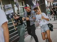 SAG-AFTRA is highlighting actors who voice Disney characters during a video game picket in Burbank, California, on August 15, 2024. (