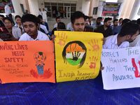 Doctors and medical students are protesting during a nationwide strike against the rape and murder of their colleague in India's West Bengal...