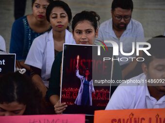 Doctors and medical students are protesting during a nationwide strike against the rape and murder of their colleague in India's West Bengal...