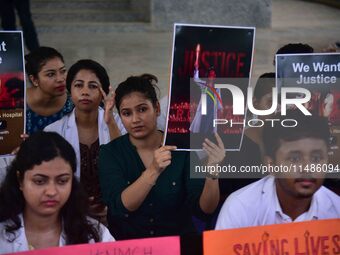 Doctors and medical students are protesting during a nationwide strike against the rape and murder of their colleague in India's West Bengal...