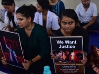 Doctors and medical students are protesting during a nationwide strike against the rape and murder of their colleague in India's West Bengal...