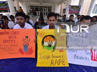 Doctors and medical students are protesting during a nationwide strike against the rape and murder of their colleague in India's West Bengal...