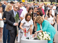 Affected families and politicians are participating in an act of tribute to the victims of the terrorist attacks that took place on August 1...