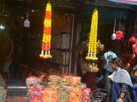 Shoppers are selling Rakhi bracelets in a shop ahead of the Raksha Bandhan festival in Siliguri, India, on August 17, 2024. The Raksha Bandh...