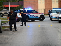 One person is being killed and two others are being injured in a shooting in Chicago, Illinois, United States, on August 17, 2024. At approx...