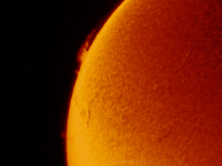 (EDITOR'S NOTE: This image was captured with an H-Alpha solar telescope and is the result of stacking the best 20% of frames. The final stac...