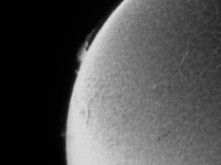 (EDITOR'S NOTE: This image was captured with an H-Alpha solar telescope and is the result of stacking the best 20% of frames. The final stac...