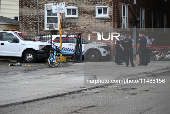 A male victim in his 30s is being shot in the neck and back and is being killed in Chicago, Illinois, United States, on August 17, 2024. At...