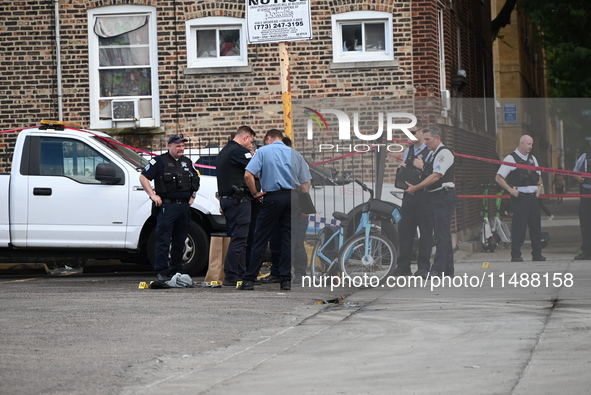 A male victim in his 30s is being shot in the neck and back and is being killed in Chicago, Illinois, United States, on August 17, 2024. At...