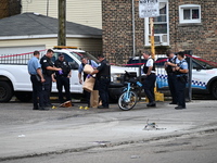 A male victim in his 30s is being shot in the neck and back and is being killed in Chicago, Illinois, United States, on August 17, 2024. At...