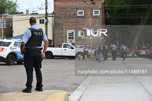 A male victim in his 30s is being shot in the neck and back and is being killed in Chicago, Illinois, United States, on August 17, 2024. At...