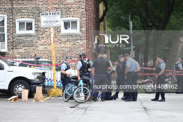 A male victim in his 30s is being shot in the neck and back and is being killed in Chicago, Illinois, United States, on August 17, 2024. At...