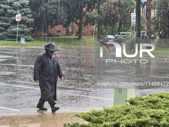 Severe thunderstorms are hitting Toronto, Ontario, Canada, on August 17, 2024. Environment and Climate Change Canada (ECCC) is issuing a rai...