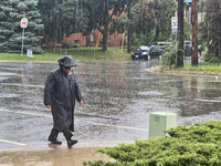 Severe thunderstorms are hitting Toronto, Ontario, Canada, on August 17, 2024. Environment and Climate Change Canada (ECCC) is issuing a rai...