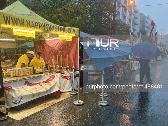 Severe thunderstorms are hitting Toronto, Ontario, Canada, on August 17, 2024. Environment and Climate Change Canada (ECCC) is issuing a rai...