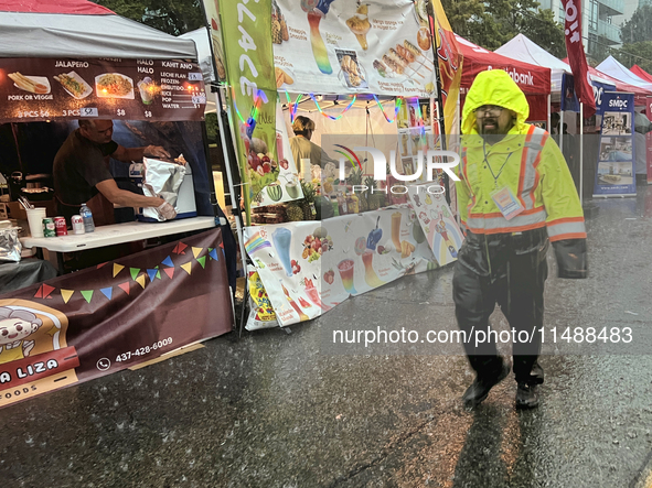 Severe thunderstorms are hitting Toronto, Ontario, Canada, on August 17, 2024. Environment and Climate Change Canada (ECCC) is issuing a rai...