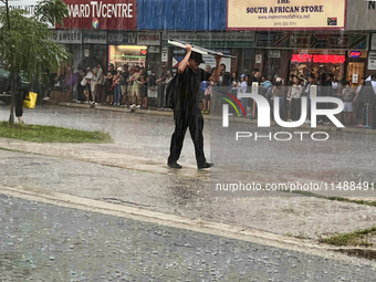 Severe thunderstorms are hitting Toronto, Ontario, Canada, on August 17, 2024. Environment and Climate Change Canada (ECCC) is issuing a rai...