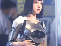 An intelligent bionic ''beauty'' robot is performing and interacting with citizens to answer questions at a shopping mall in Hangzhou, China...