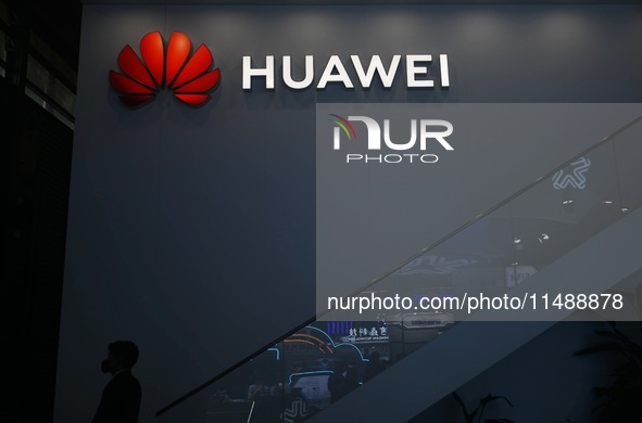 Visitors are visiting Huawei's stand at the Mobile World Congress 2024 in Shanghai, China, on June 26, 2024. 