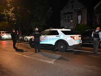 One teenager is dead and another teenager is injured after they are shot at while on a porch in Chicago, Illinois, United States, on August...