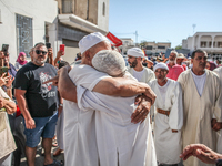 A devotee from a Sufi order is entering a state of trance during the annual procession of Sidi Bou Said in Ariana, Tunisia, on August 11, 20...