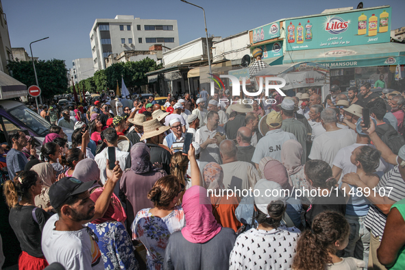 People are attending the procession of Sidi Bou Said held in Ariana, Tunisia, on August 11, 2024. The annual procession (Arab: Kharja) known...