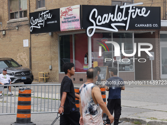 A shop is selling cannabis and marijuana paraphernalia in Toronto, Ontario, Canada, on August 17, 2024. (