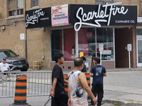 A shop is selling cannabis and marijuana paraphernalia in Toronto, Ontario, Canada, on August 17, 2024. (