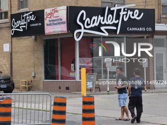 A shop is selling cannabis and marijuana paraphernalia in Toronto, Ontario, Canada, on August 17, 2024. (