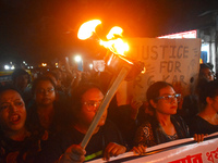 People are protesting over the sexual assault and murder of a postgraduate woman doctor in Kolkata, India, on August 18, 2024. (