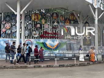 A fancy new pedestrian walkway is being constructed in the East Fort Area in Thiruvananthapuram (Trivandrum), Kerala, India, on April 14, 20...