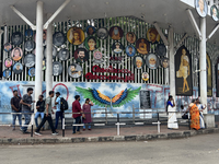 A fancy new pedestrian walkway is being constructed in the East Fort Area in Thiruvananthapuram (Trivandrum), Kerala, India, on April 14, 20...