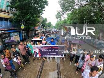 Members of the West Bengal Junior Doctors' Front and nursing students are joining a protest march against the rape and murder of a postgradu...