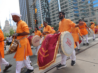 People gathered at Nathan Phillips Square to celebrate India's 77th Independence Day in Toronto, Canada, on August 18, 2024. (