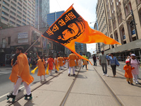 People gathered at Nathan Phillips Square to celebrate India's 77th Independence Day in Toronto, Canada, on August 18, 2024. (