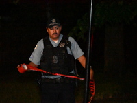 A 20-year-old male is being shot numerous times and seriously wounded in Chicago, Illinois, United States, on August 18, 2024. Chicago polic...