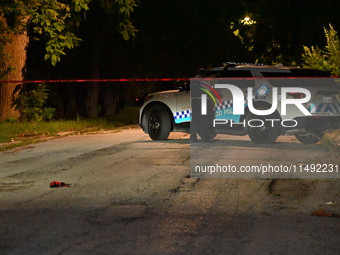 A 20-year-old male is being shot numerous times and seriously wounded in Chicago, Illinois, United States, on August 18, 2024. Chicago polic...