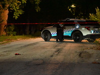 A 20-year-old male is being shot numerous times and seriously wounded in Chicago, Illinois, United States, on August 18, 2024. Chicago polic...