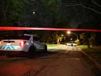 A 20-year-old male is being shot numerous times and seriously wounded in Chicago, Illinois, United States, on August 18, 2024. Chicago polic...