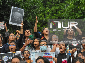 People are participating in a protest rally against the rape and murder of a second-year PGD Doctor at RG Kar Medical College, in Kolkata, I...