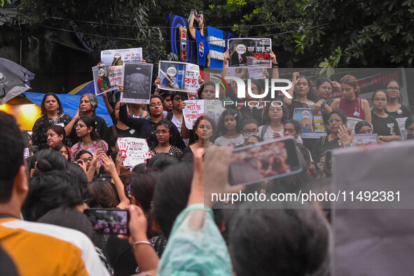 People are participating in a protest rally against the rape and murder of a second-year PGD Doctor at RG Kar Medical College, in Kolkata, I...