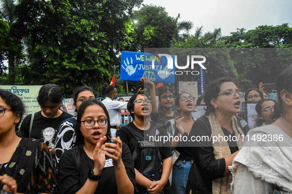 People are participating in a protest rally against the rape and murder of a second-year PGD Doctor at RG Kar Medical College, in Kolkata, I...