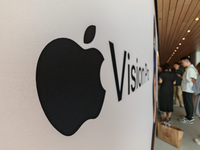 Customers are trying Apple Vision Pro at the largest Apple store in Asia in Shanghai, China, on August 19, 2024. (